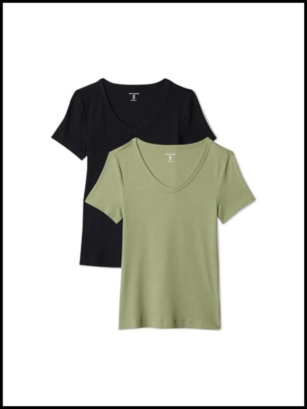Women's Slim Fit V-Neck Short Sleeve T-Shirt Cotton Modal 2 Pack